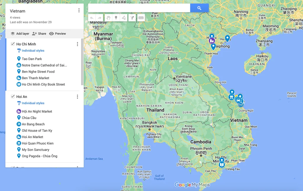 Vietnam Travel Map