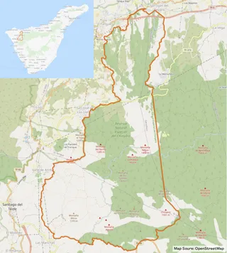 Map of Reserva Natural Especial del Chinyero, Tenerife