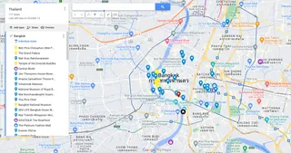 Bangkok, Thailand Travel Map